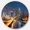 Designart - Philadelphia Skyline at Night' Ultra Glossy Cityscape Circle Wall Art